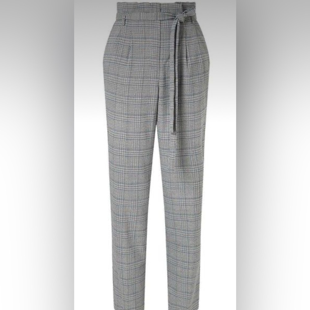 Miss Selfridge Checked Paperbag Trousers - Size US 6